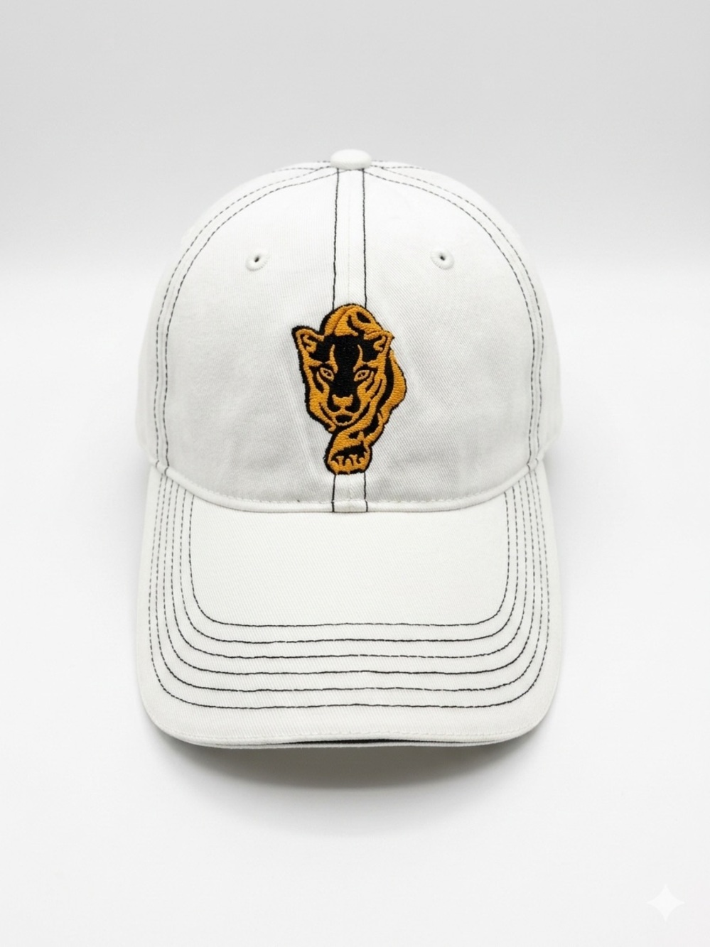 Richardson Panthers Tiger Logo Baseball Cap Hat White Orange Adjustable Cotton